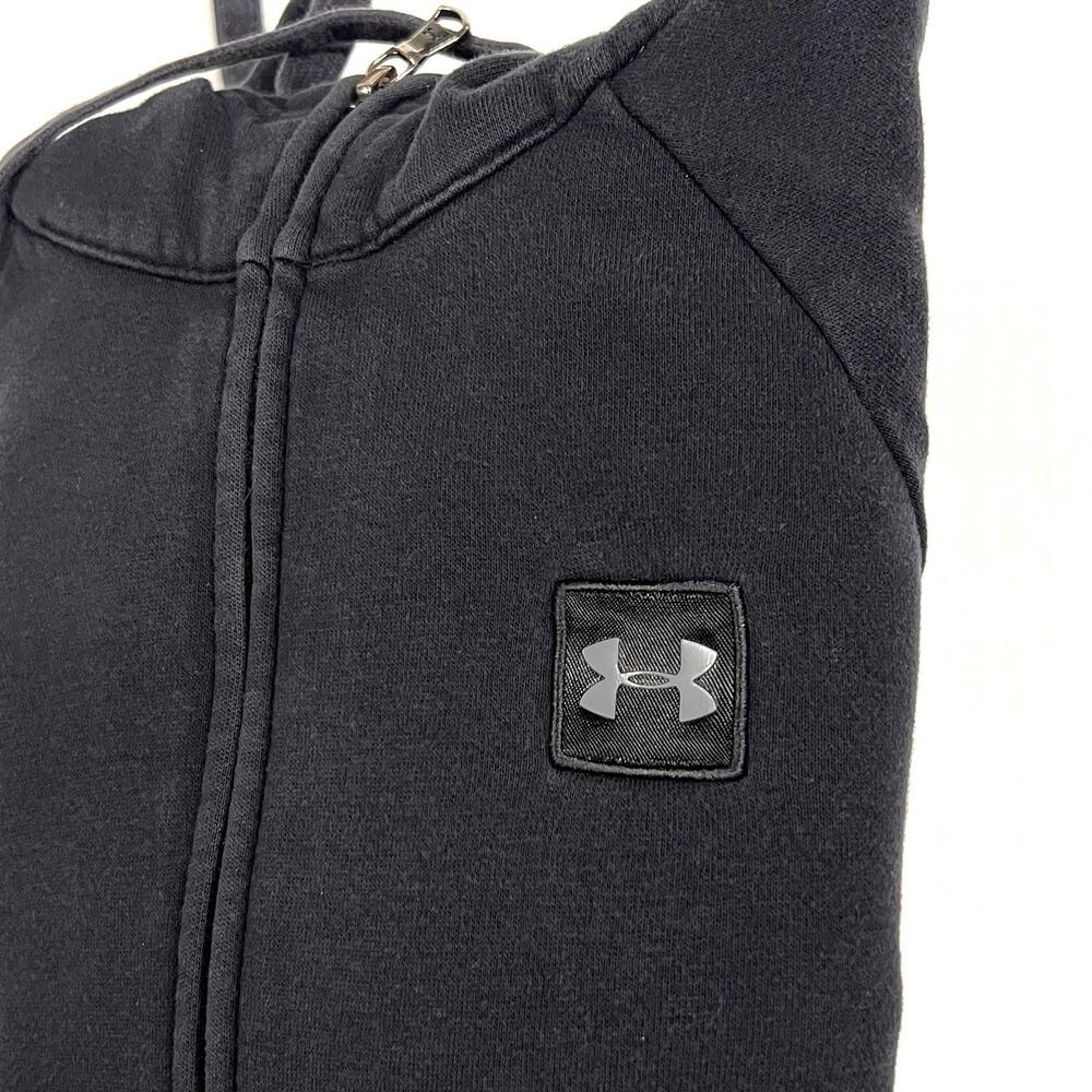 Under Armour Hoodie Sweatshirt Mens Sz S Black Full Zip Fleece Raglan 1320737 - Picture 10 of 11